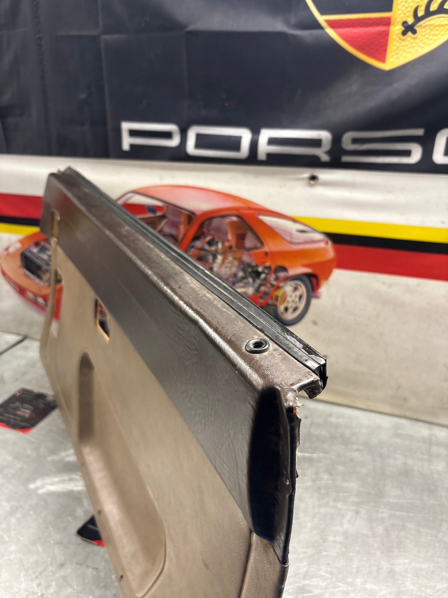 Porsche 924 brown/beige electric window door card, right, off side 477867012 used