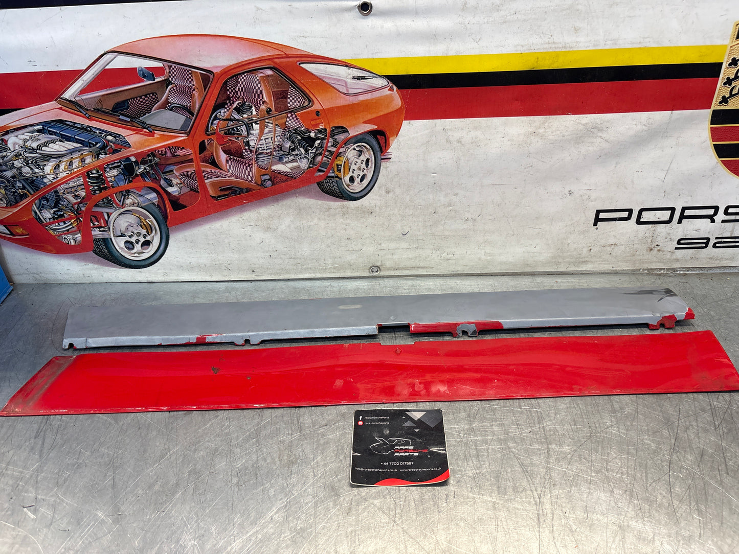 Porsche 924 Carrera GT pair of side skirt trim, used 93755902700 / 93755902800