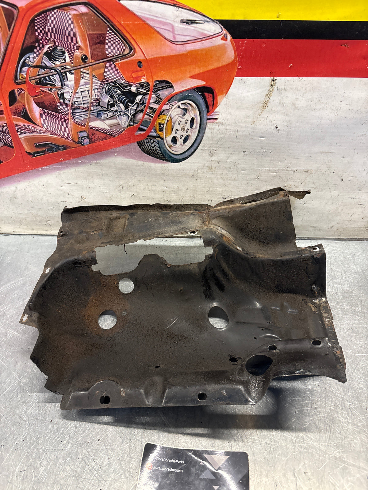 Porsche 914 cylinder cover heat shield, used 022119299A