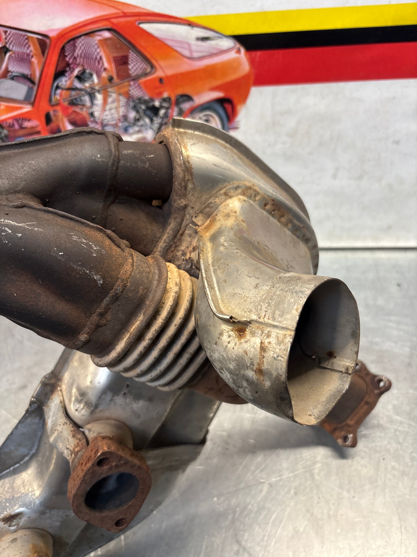 Porsche 911 964 left heat exchanger, used 96421103903