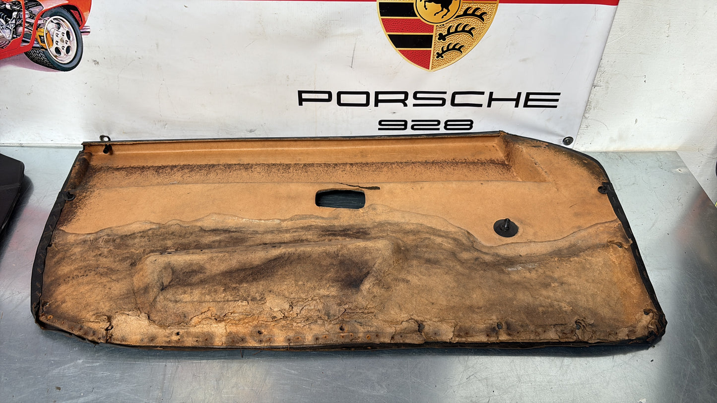Porsche 924 / 944 Pair of early manual scripted door cards, used for spares or repair 477867012 / 477867011