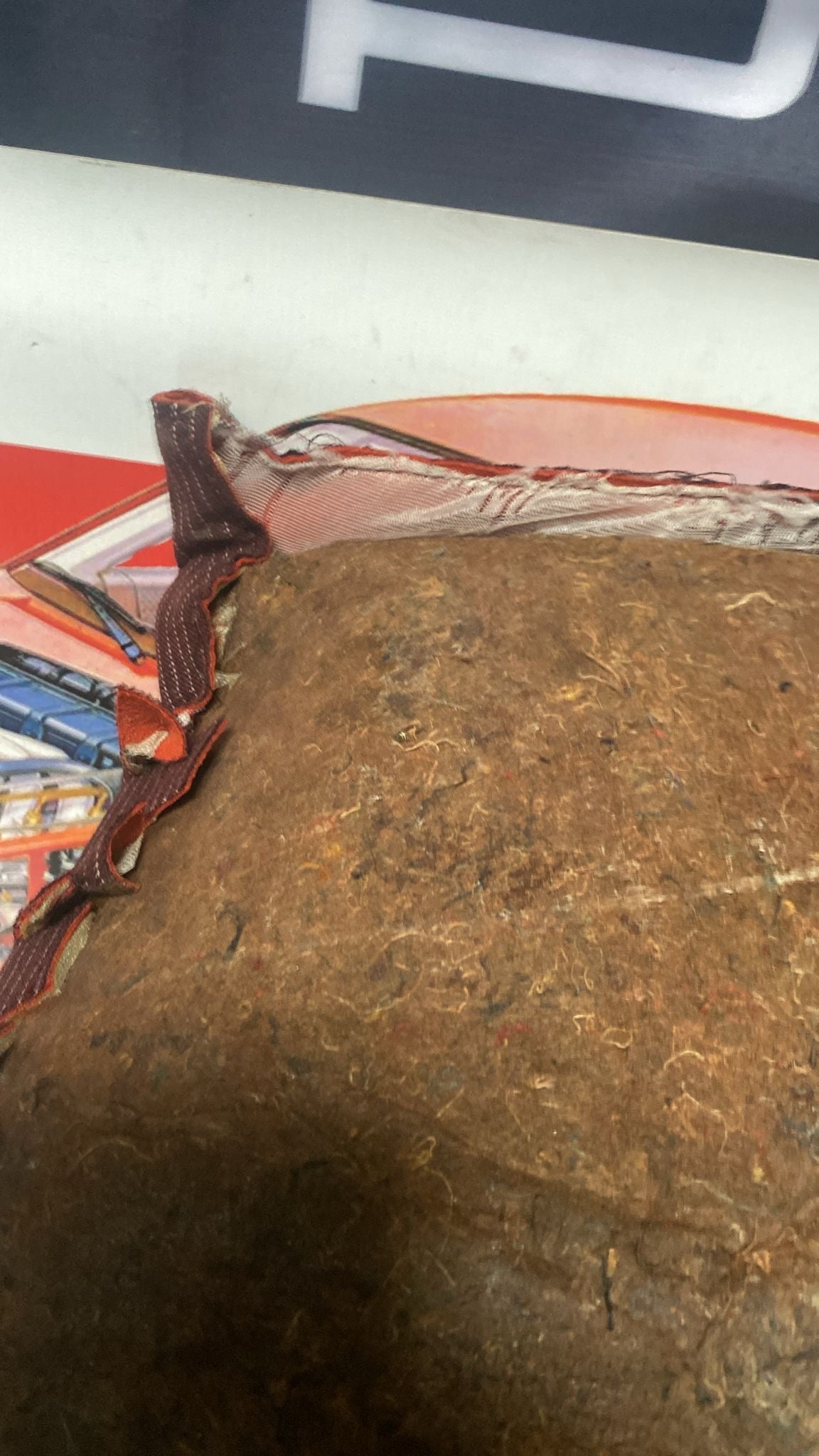 Porsche 944 924S refurbished rear seat, burgundy/white pinstripe