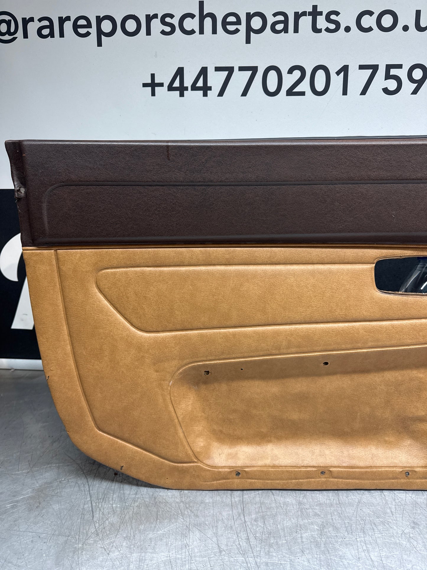 Porsche 924 / early 944 Brown and Caramel Used Door Cards, Pair. Fibreglass repaired 478867011