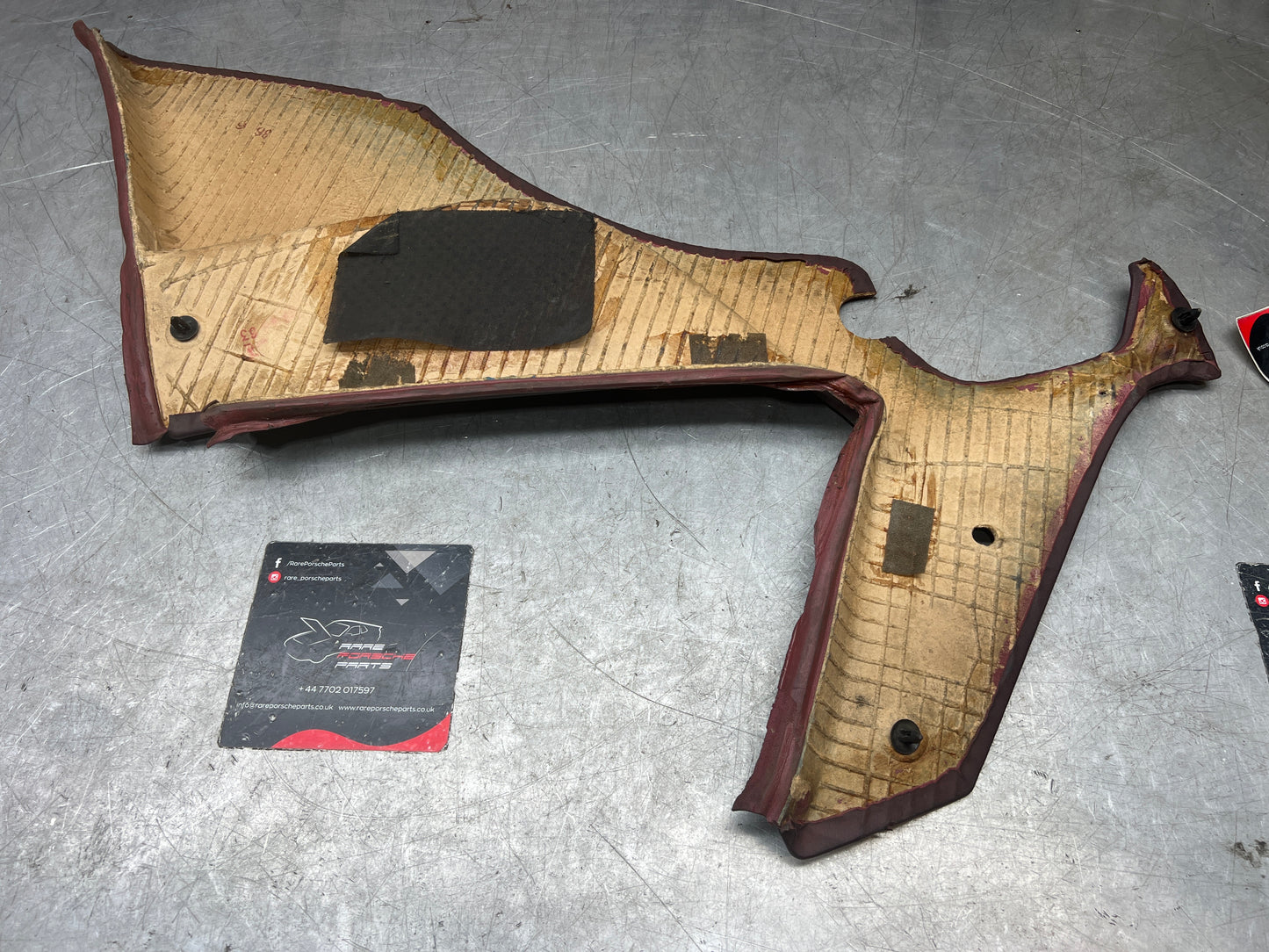 Porsche 944 burgundy rear interior C Post trim/card. Quarter panel trim used 944555021