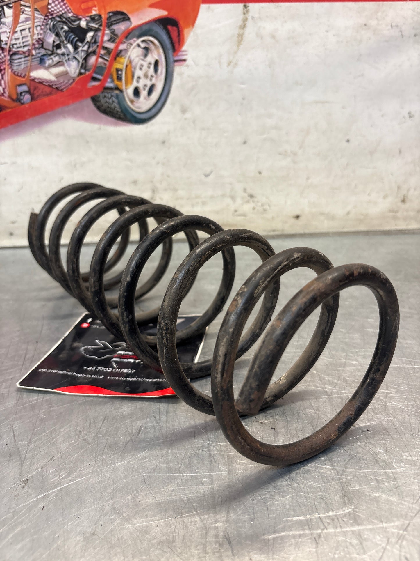 Porsche 924 front coil spring, used 477411105