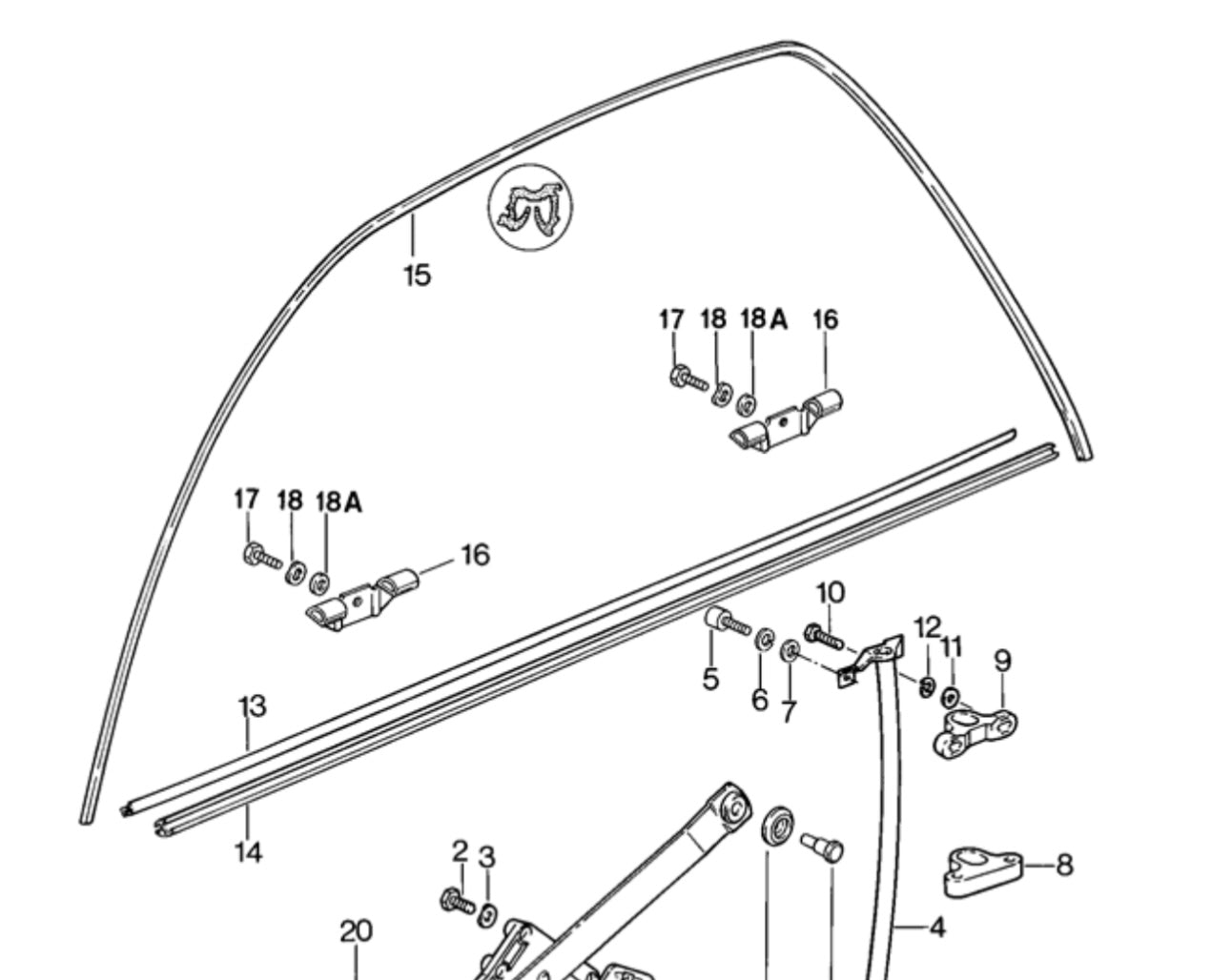 Porsche 928 outer window seal, 92853732103, new, genuine
