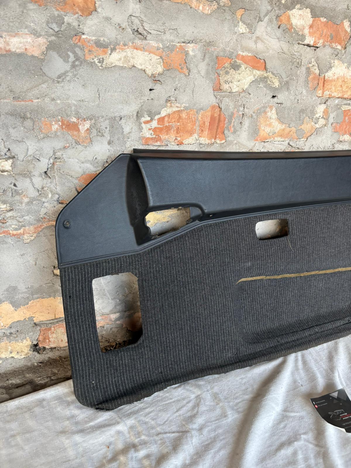 Porsche 944 black/black pinstripe fabric right door card 94455501801 used, very nice condition