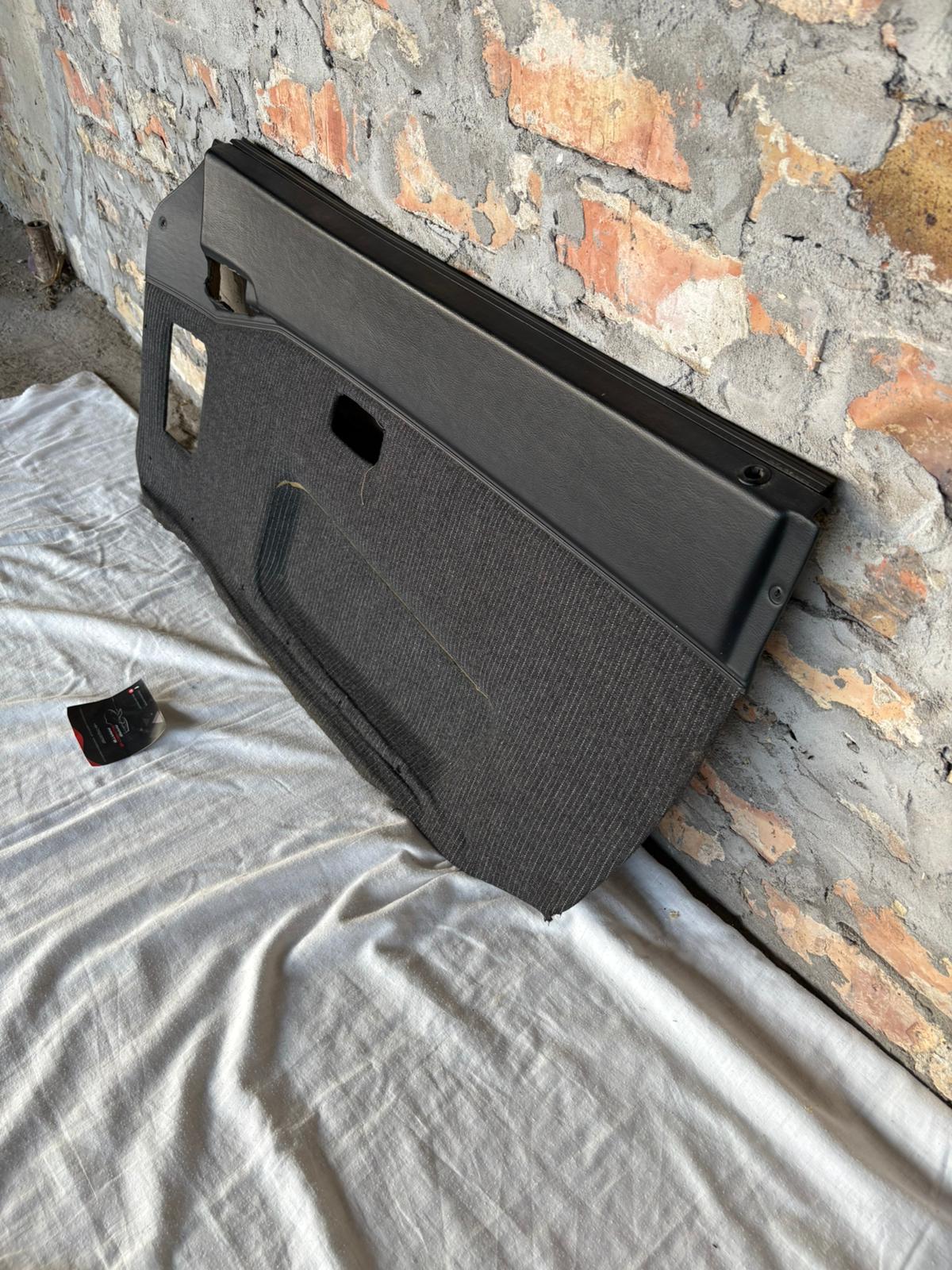 Porsche 944 black/black pinstripe fabric right door card 94455501801 used, very nice condition