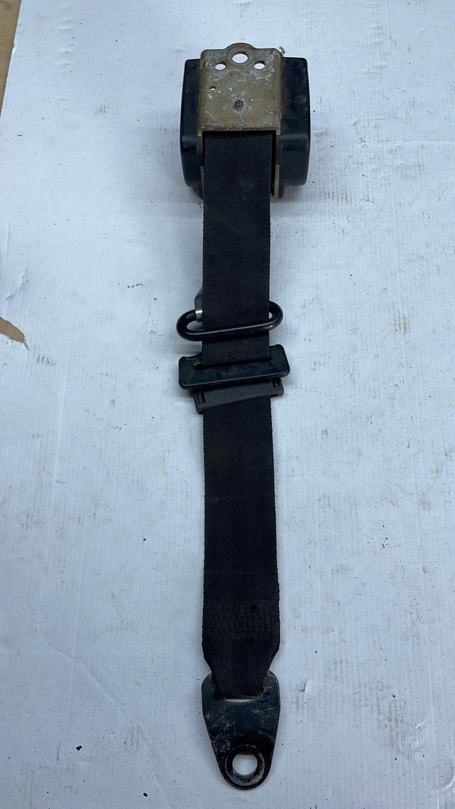 Used Porsche 924 front right seat belt with black metal hanger