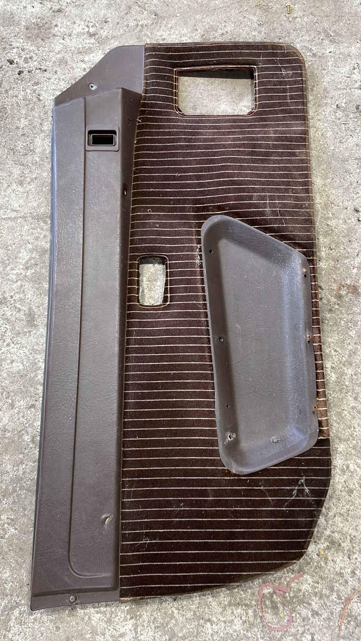 Porsche 924/944 square dash brown door card, left side, used
