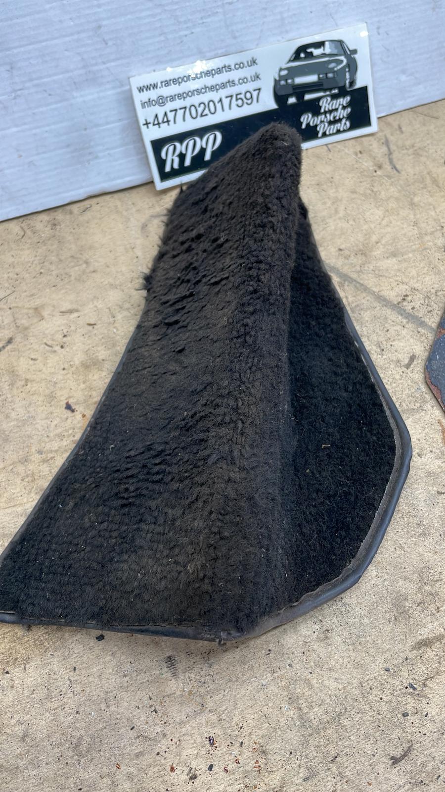 Porsche early 924 944 Black foot rest carpet piece, used