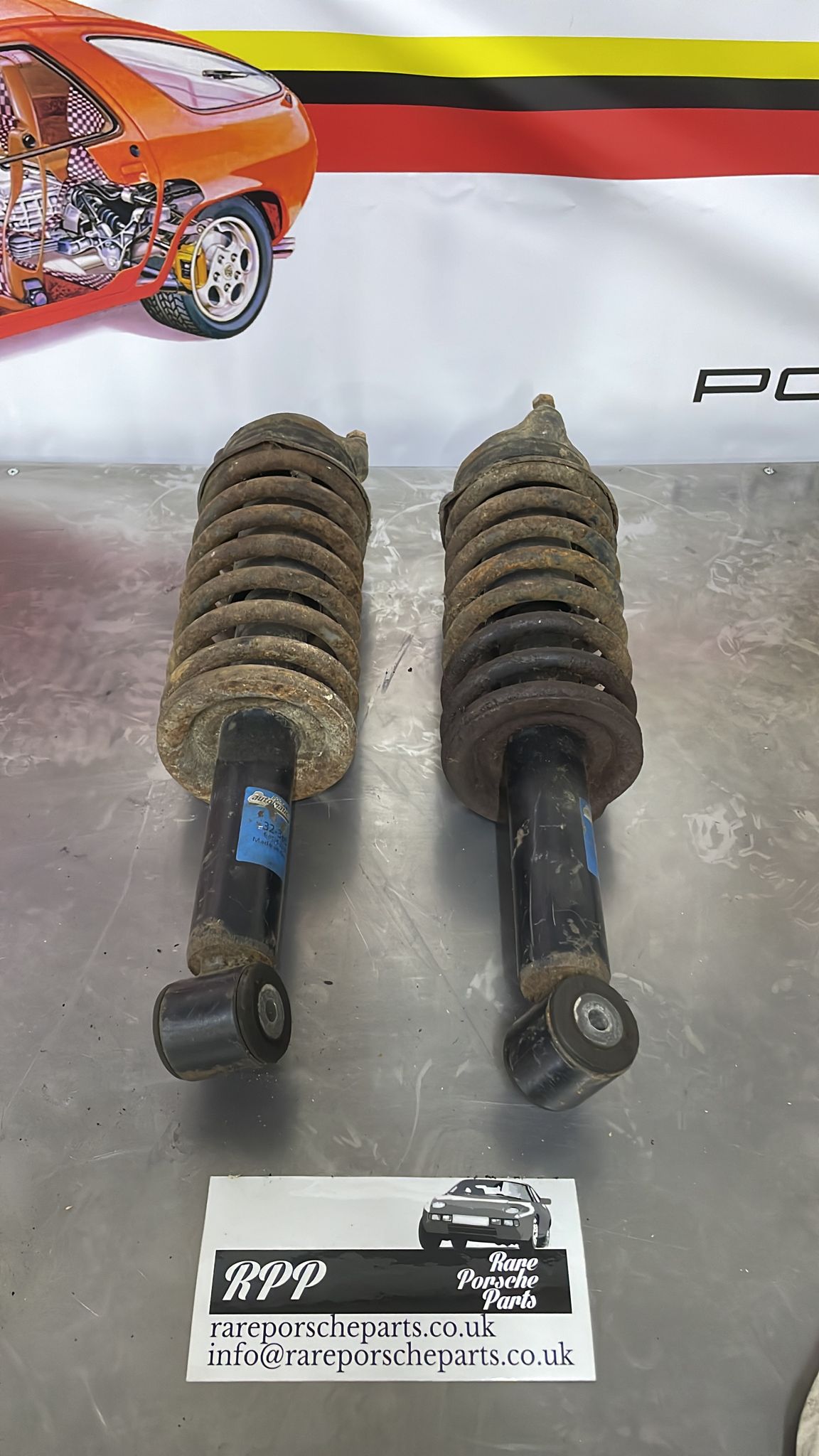 Porsche 928 pair of front suspension legs, used