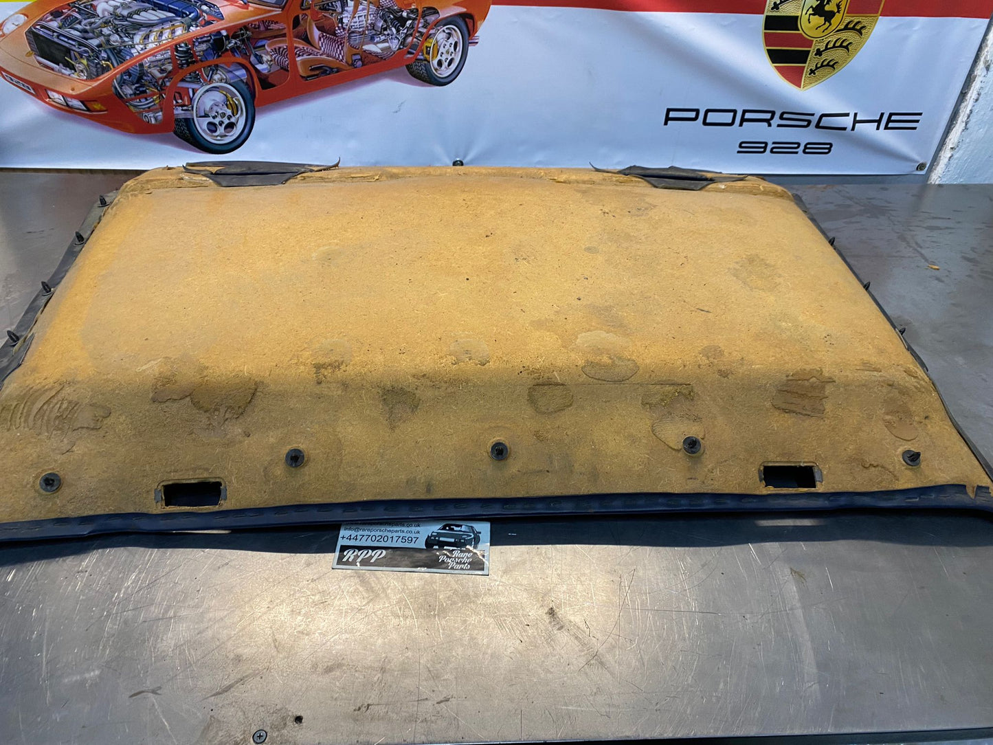 Porsche 928 roof linen, headlining panel, without sunroof, blue used