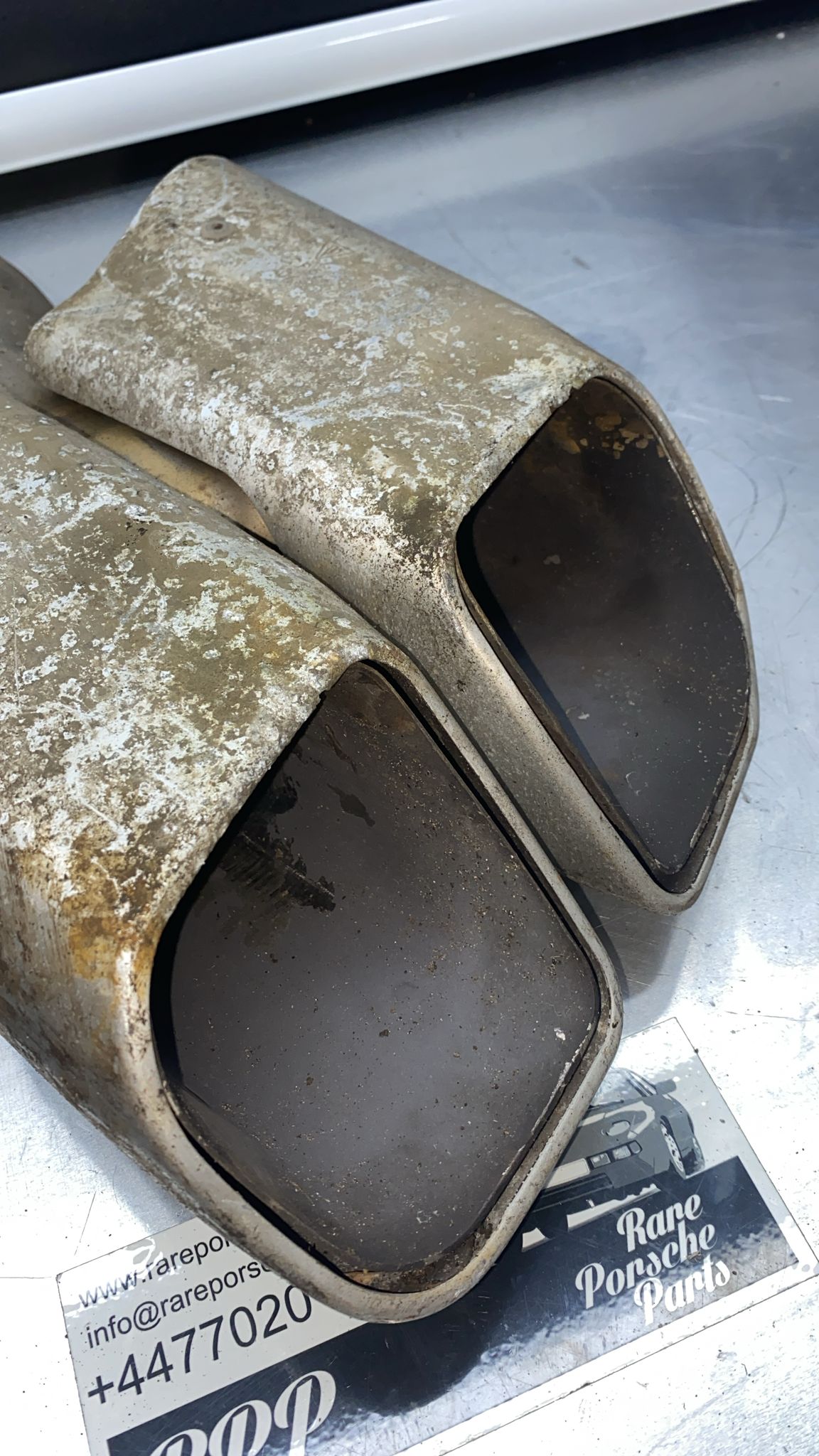 Porsche Cayenne left exhaust tip, used 7P5253681G