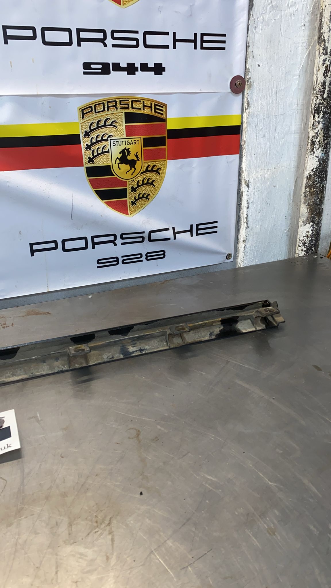 Porsche 944 lower door sill trim molding right side, used 95155919600