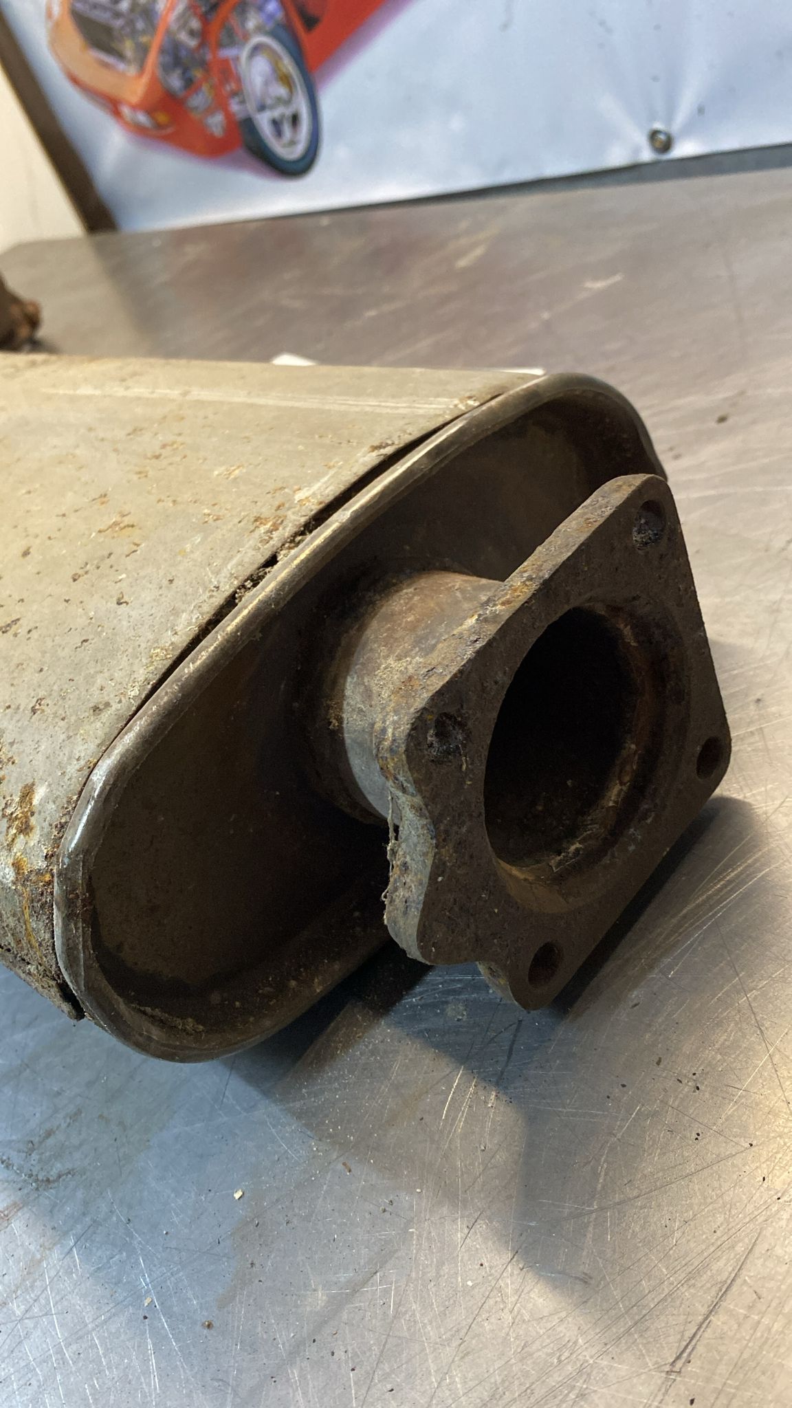 Porsche 928 front muffler, used 92811108207