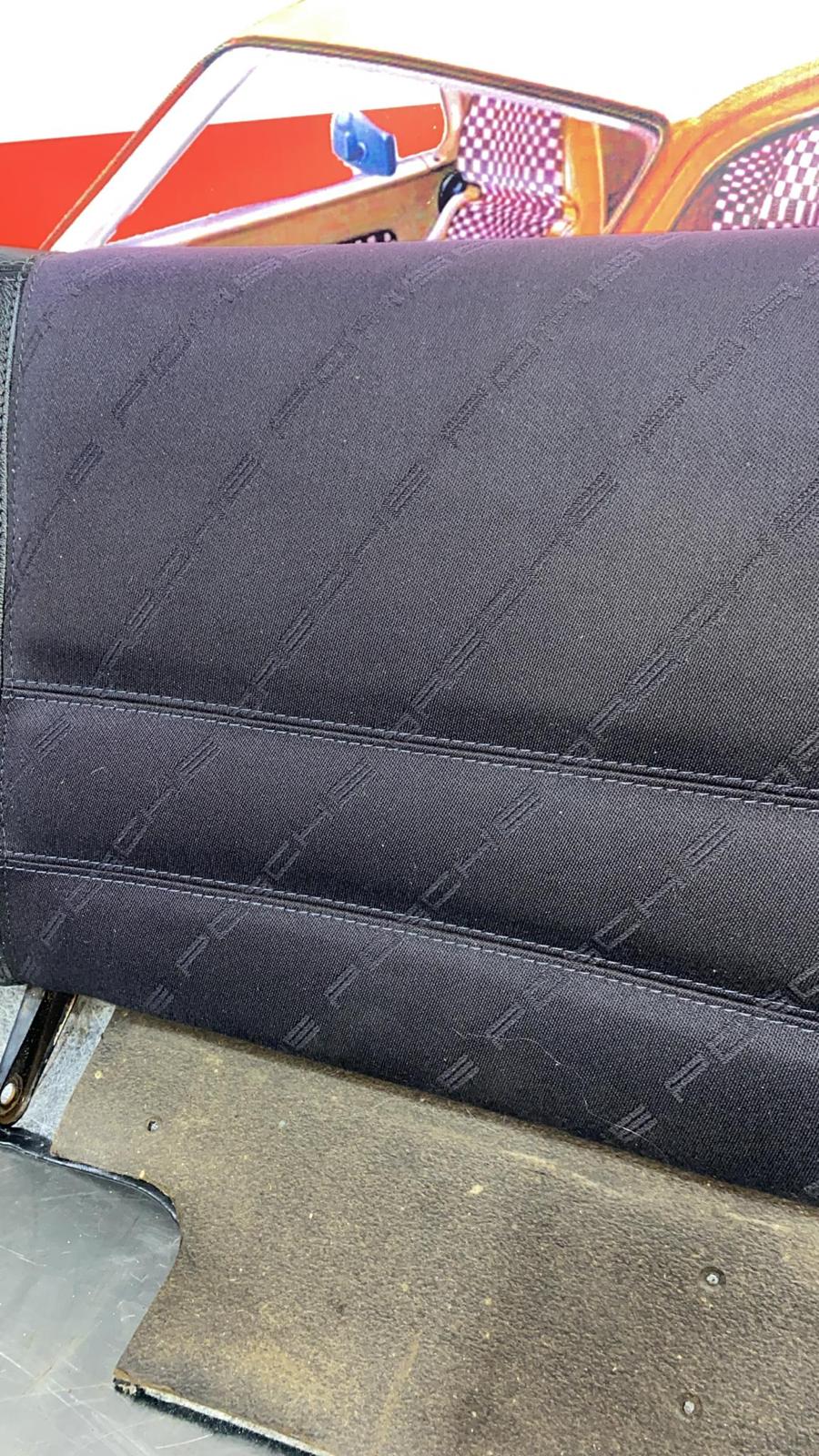 Porsche 924 944 rear seat backrest part, with Porsche scripted fabric, very nice condition