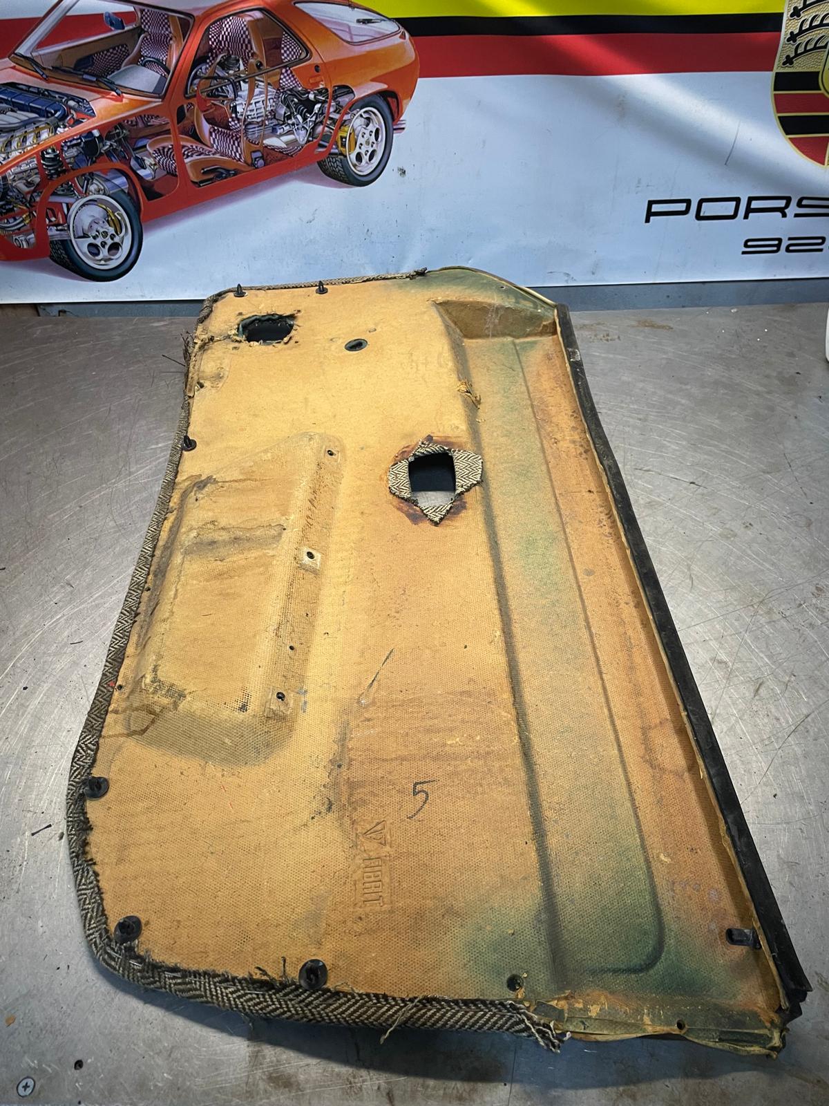 Porsche 924 944 manual door card, brown, left, near side 477867011 spares or repair, please study the photos