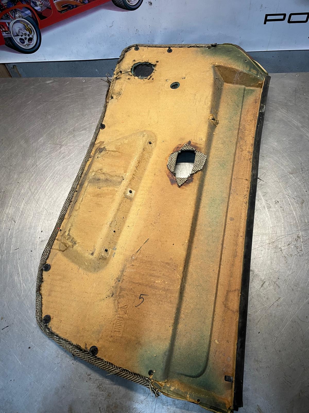 Porsche 924 944 manual door card, brown, left, near side 477867011 spares or repair, please study the photos