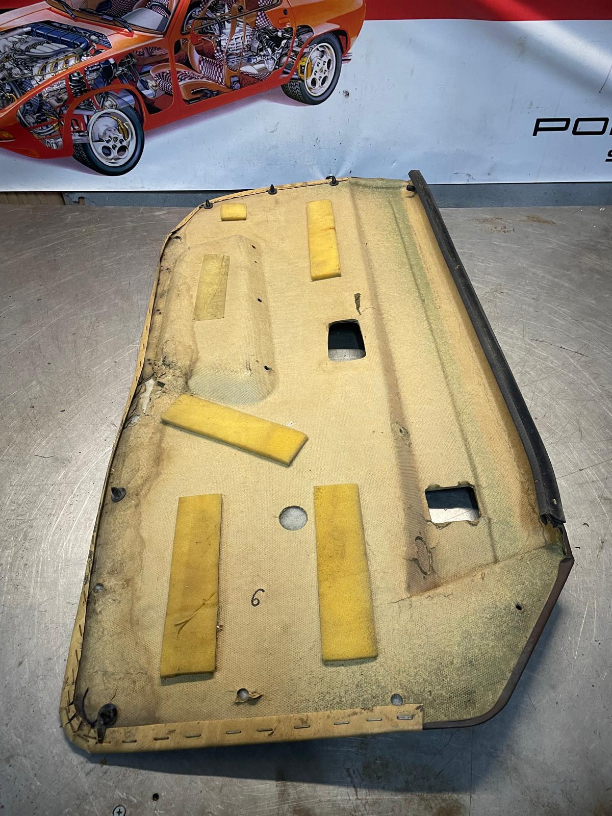 Porsche 924 scripted brown/beige electric window door card, right, off side 477867012 spares or repair, please study the photos