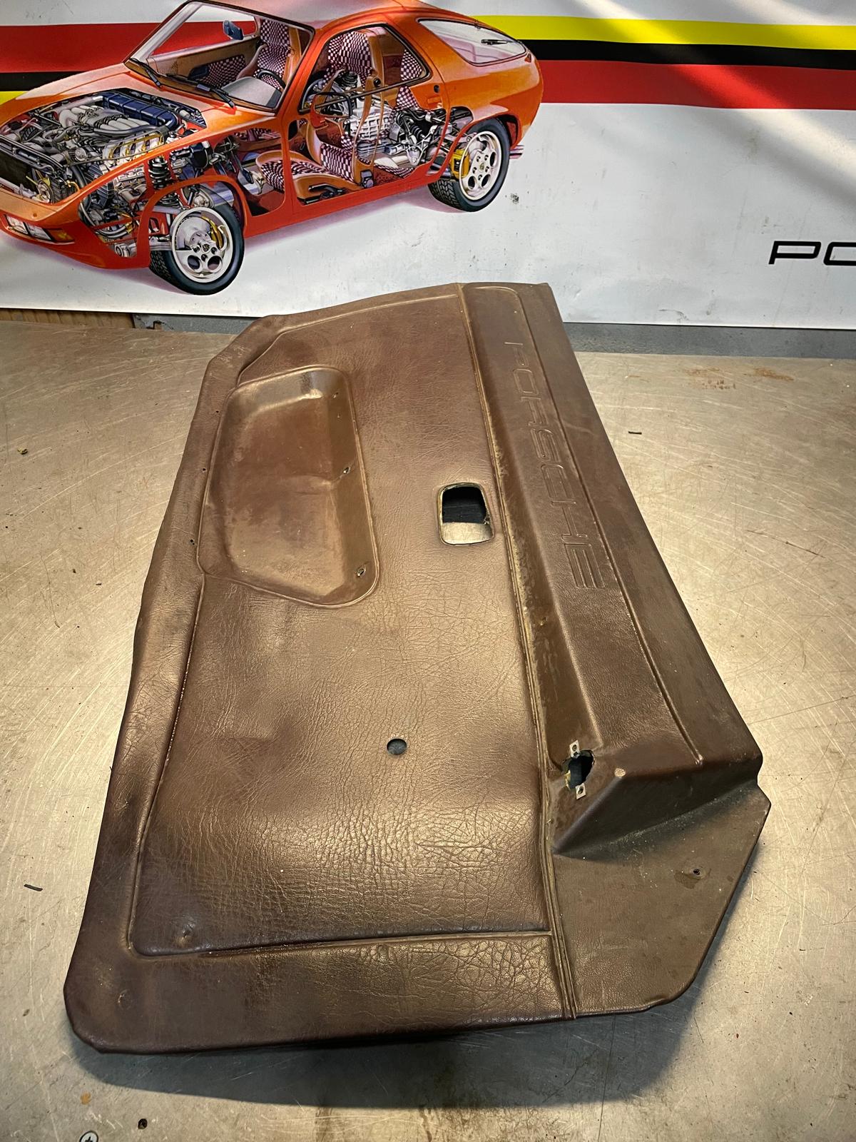 Porsche 924 scripted brown/beige electric window door card, right, off side 477867012 spares or repair, please study the photos