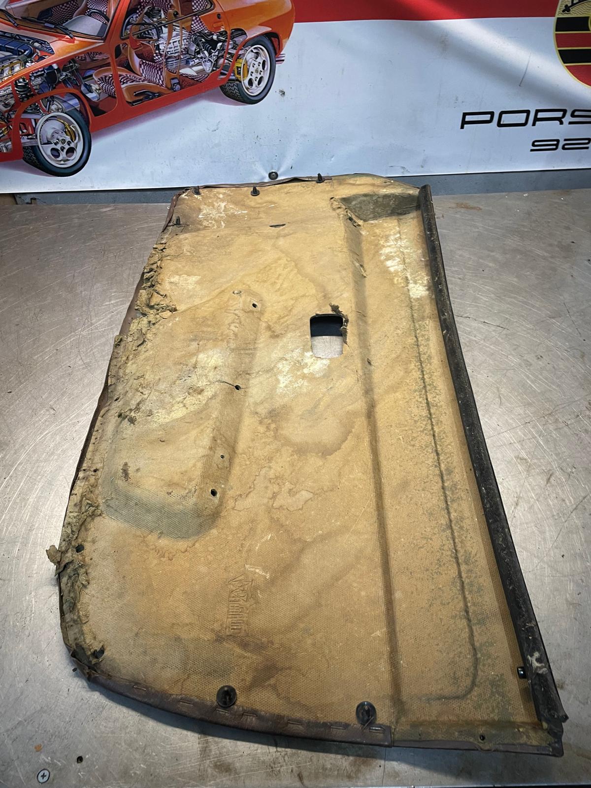 Porsche 924 scripted brown/beige electric window door card, right, off side 477867012 spares or repair, please study the photos