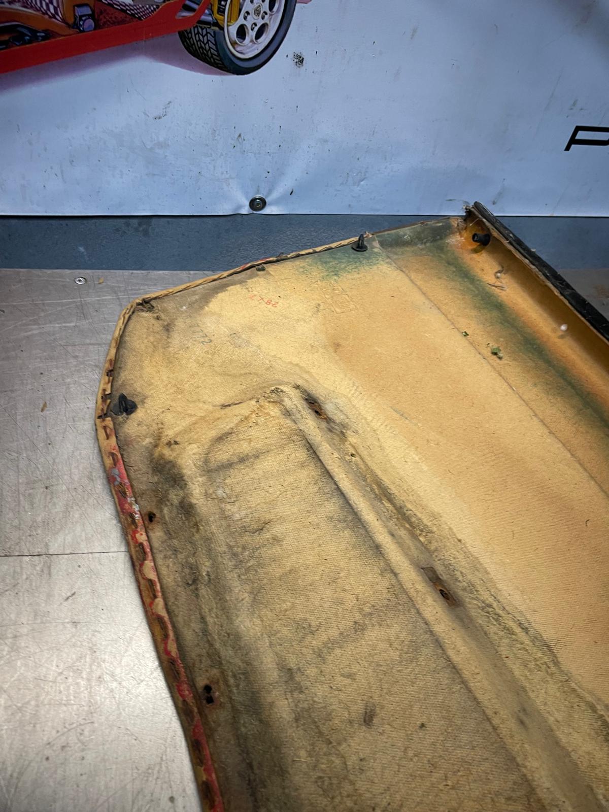 Porsche 924 scripted brown/beige manual door card, right, off side 477867012 spares or repair, please study the photos