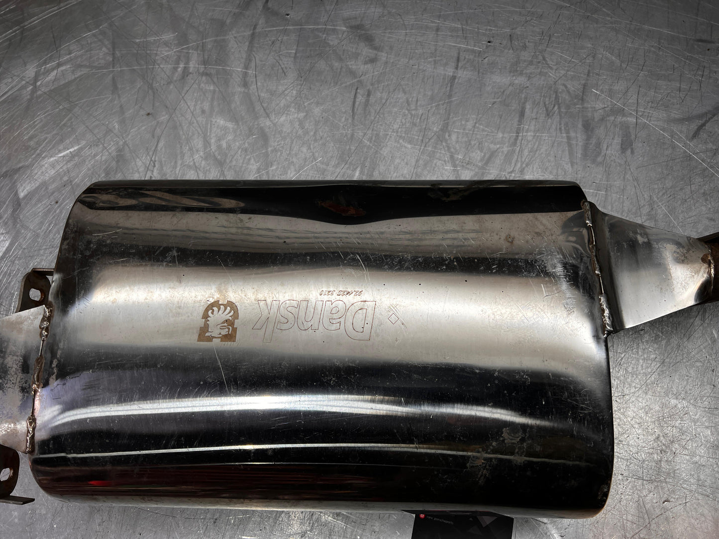 Porsche 944 S S2 Dansk stainless steel exhaust system, rear muffler, used 94411104103