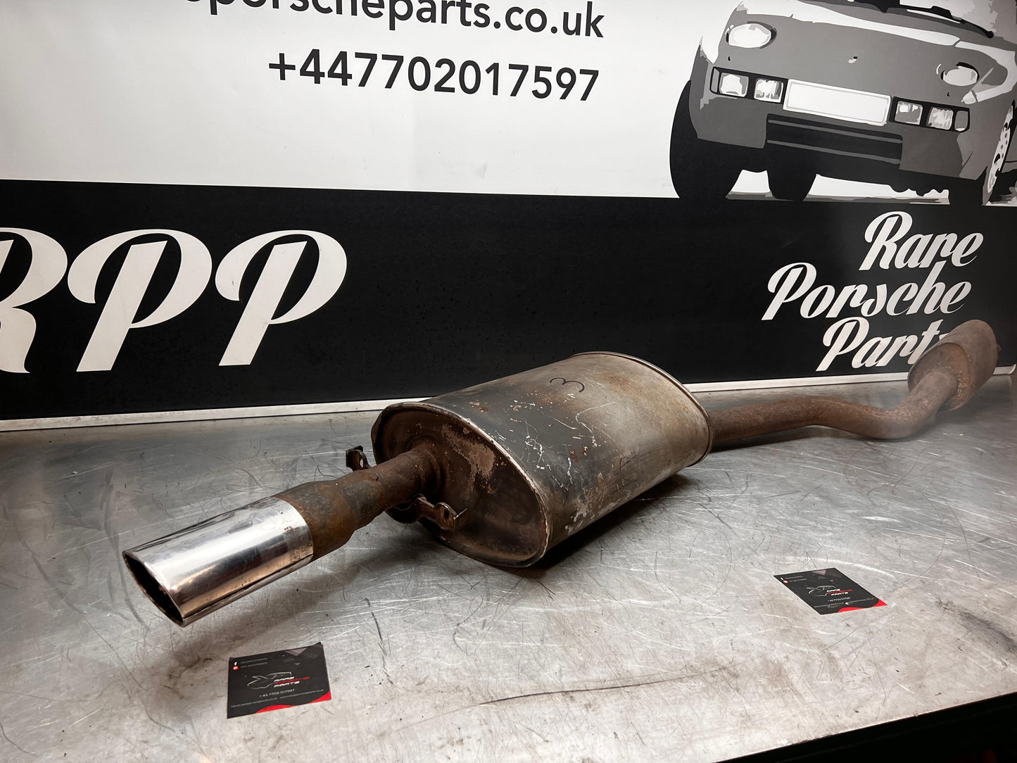 Porsche 944 S S2 genuine exhaust system rear muffler, used 94411104103