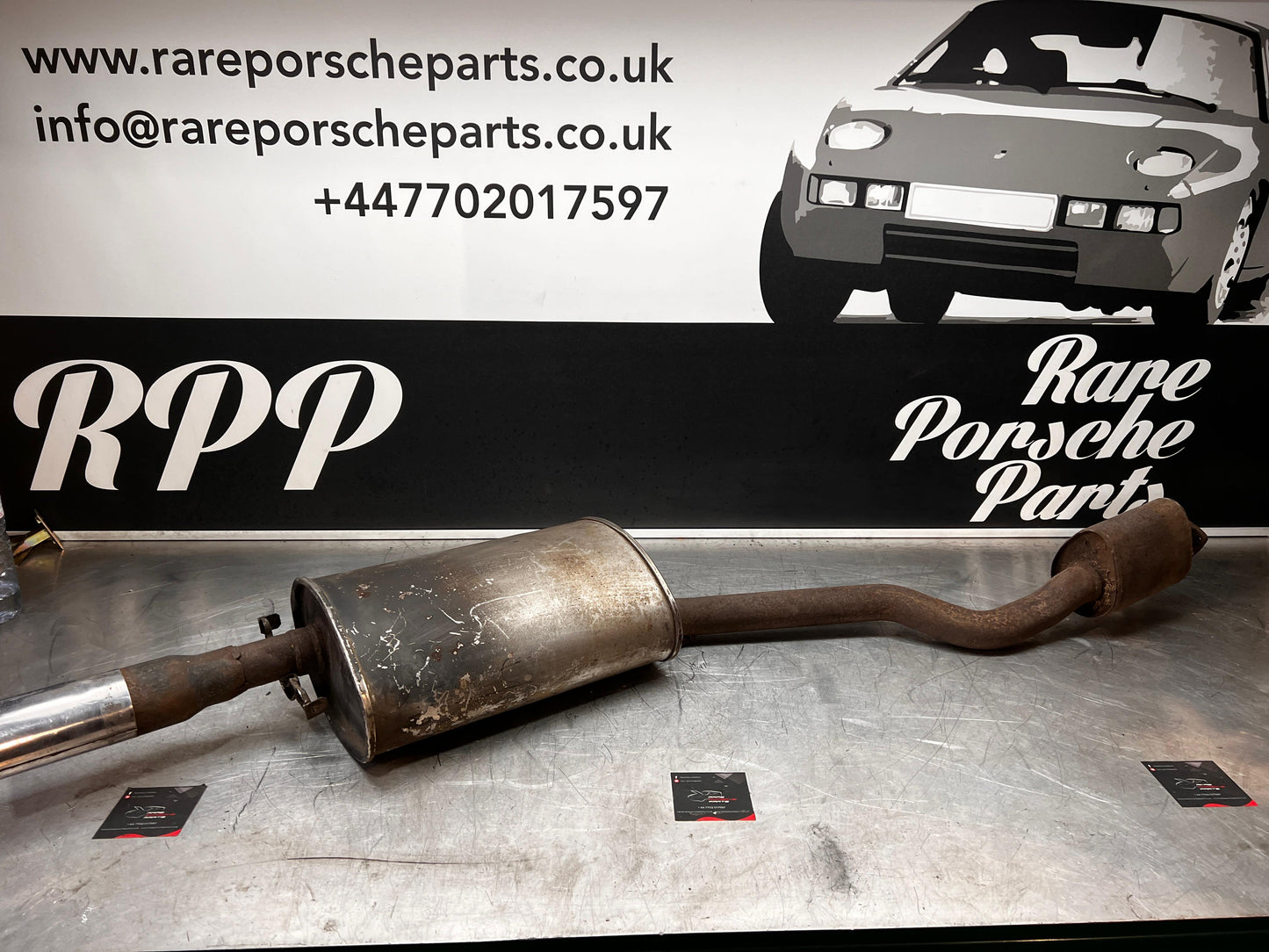 Porsche 944 S S2 genuine exhaust system rear muffler, used 94411104103