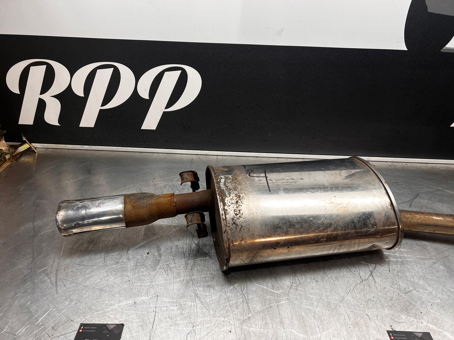 Porsche 944 S S2 genuine exhaust system rear muffler, used 94411104103