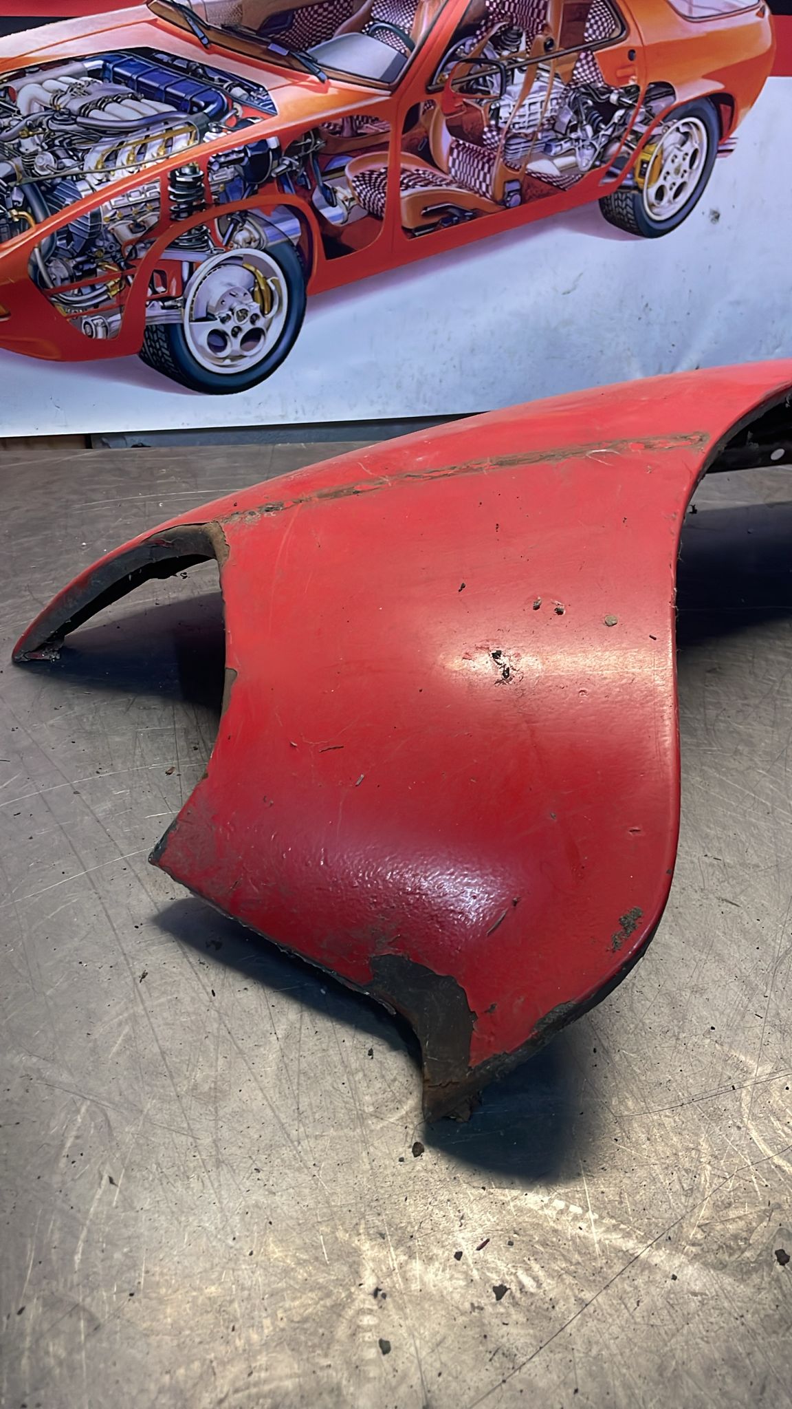 Porsche 924 left front wing 477821021 spares or repair