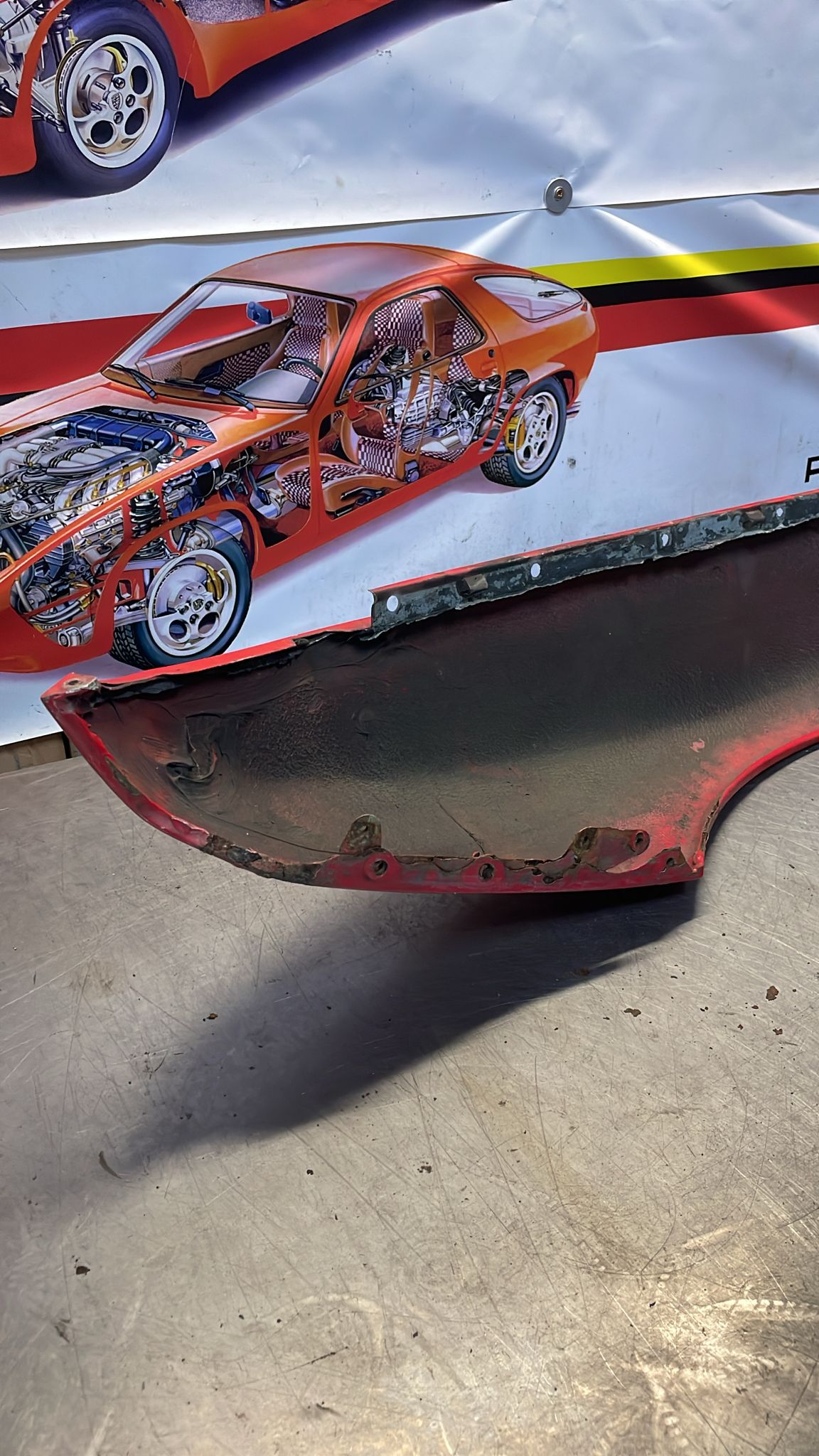 Porsche 944 S2 Turbo right front wing in need of repair, 95150302203 spares or repair