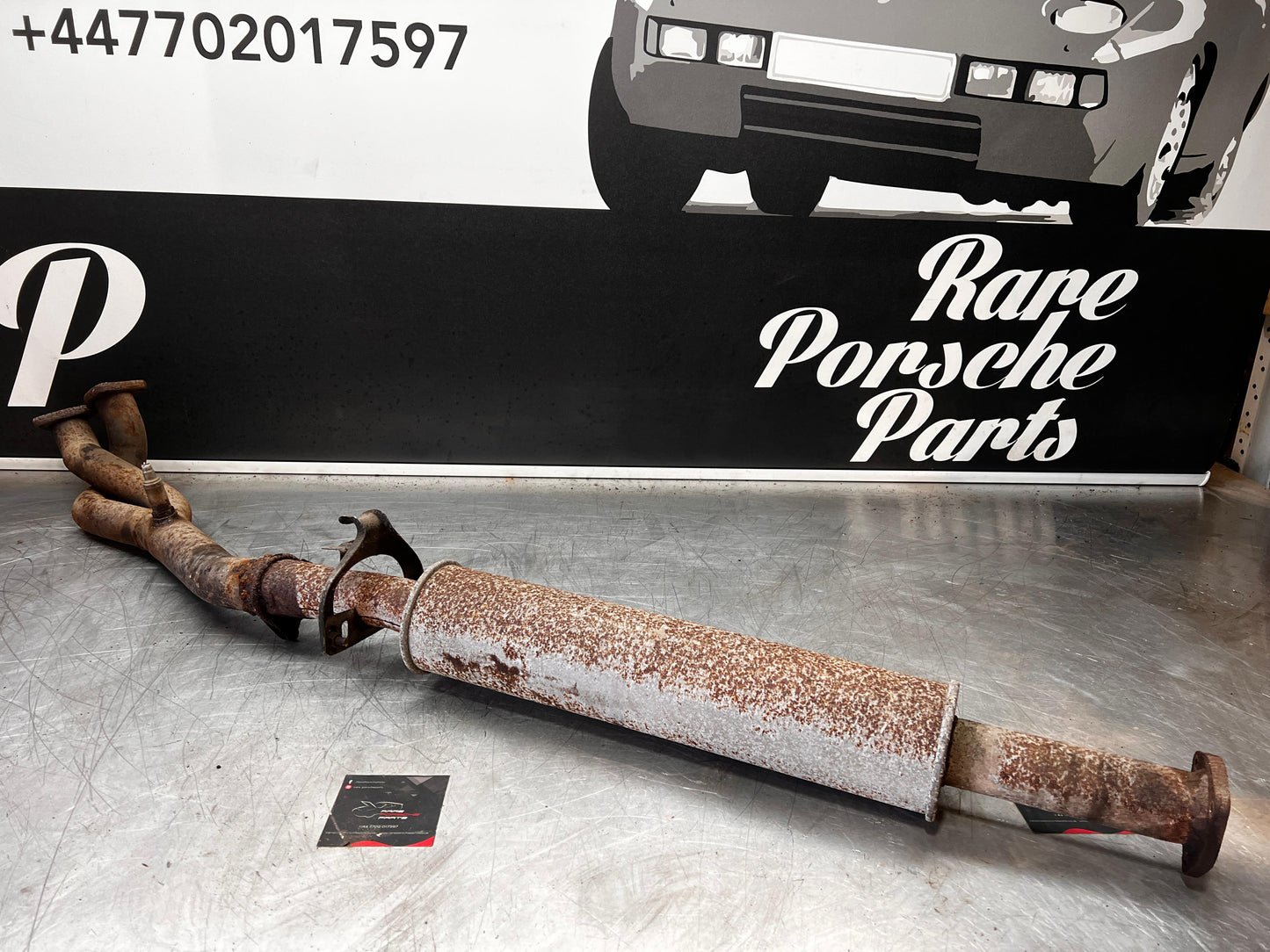 Porsche 944 S2 exhaust middle silencer with down pipe, 94411198707 / 94411198502 used, pleas study photos