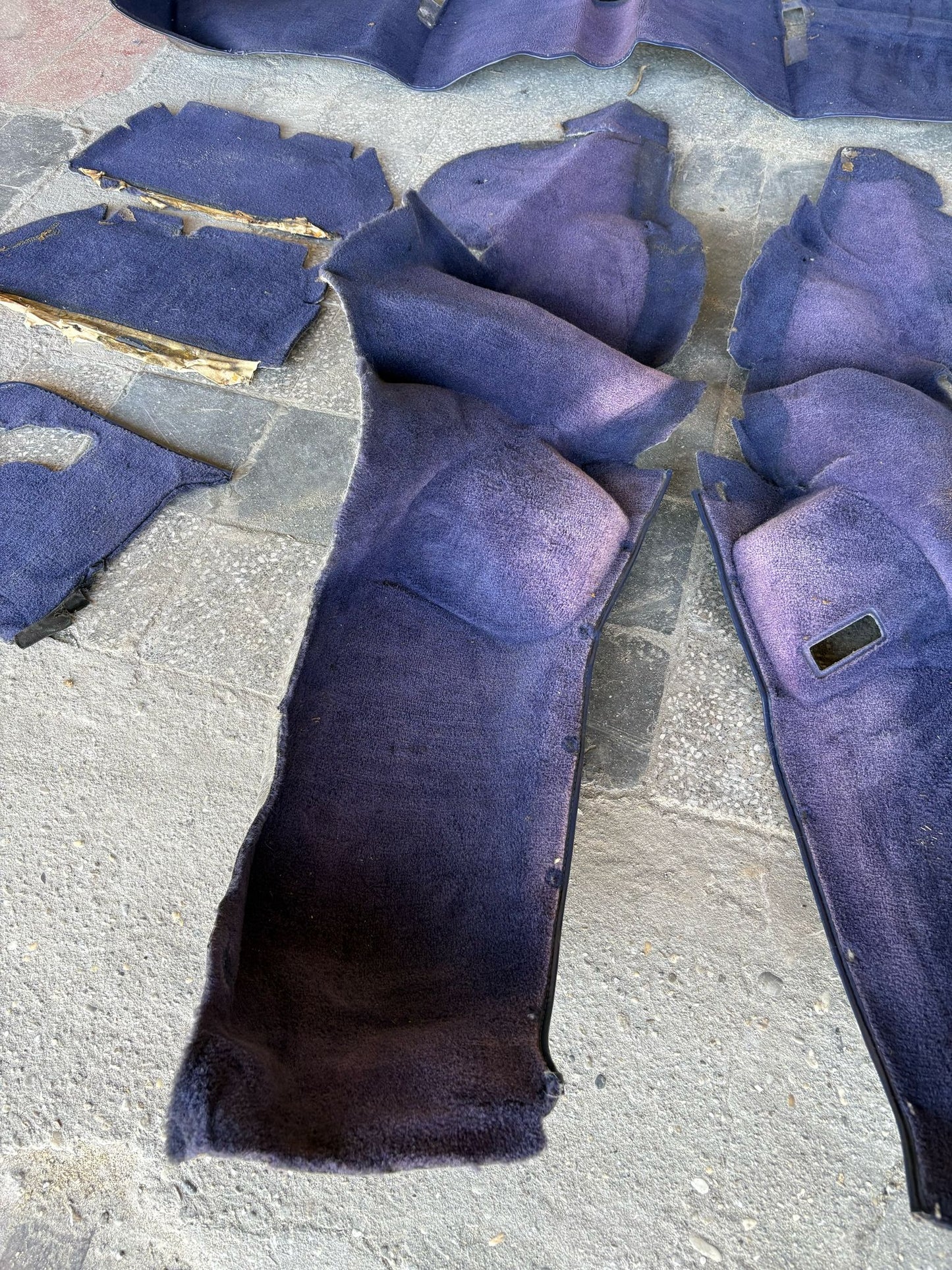 Porsche 944 RHD purple carpet set, NOT complete