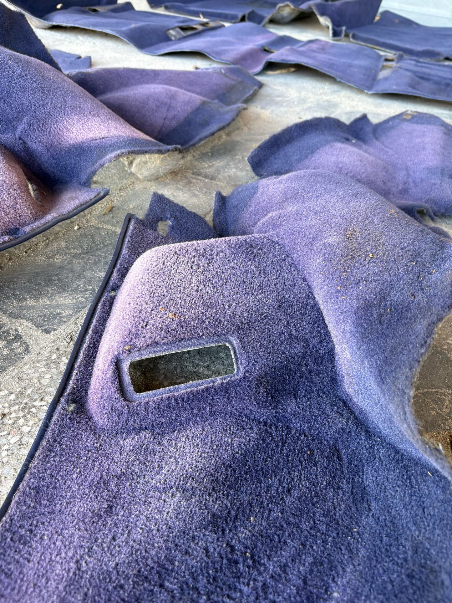 Porsche 944 RHD purple carpet set, NOT complete