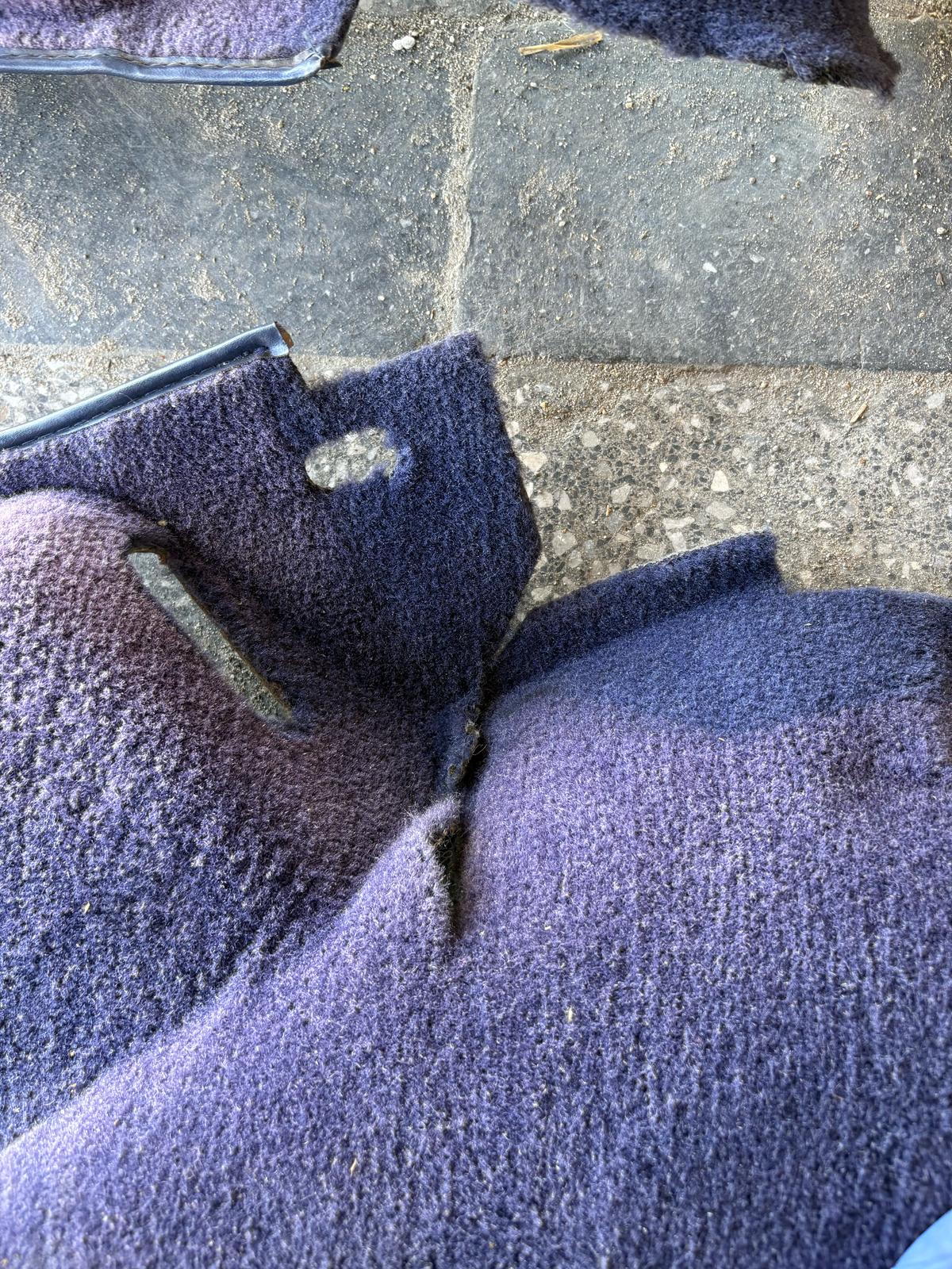 Porsche 944 RHD purple carpet set, NOT complete