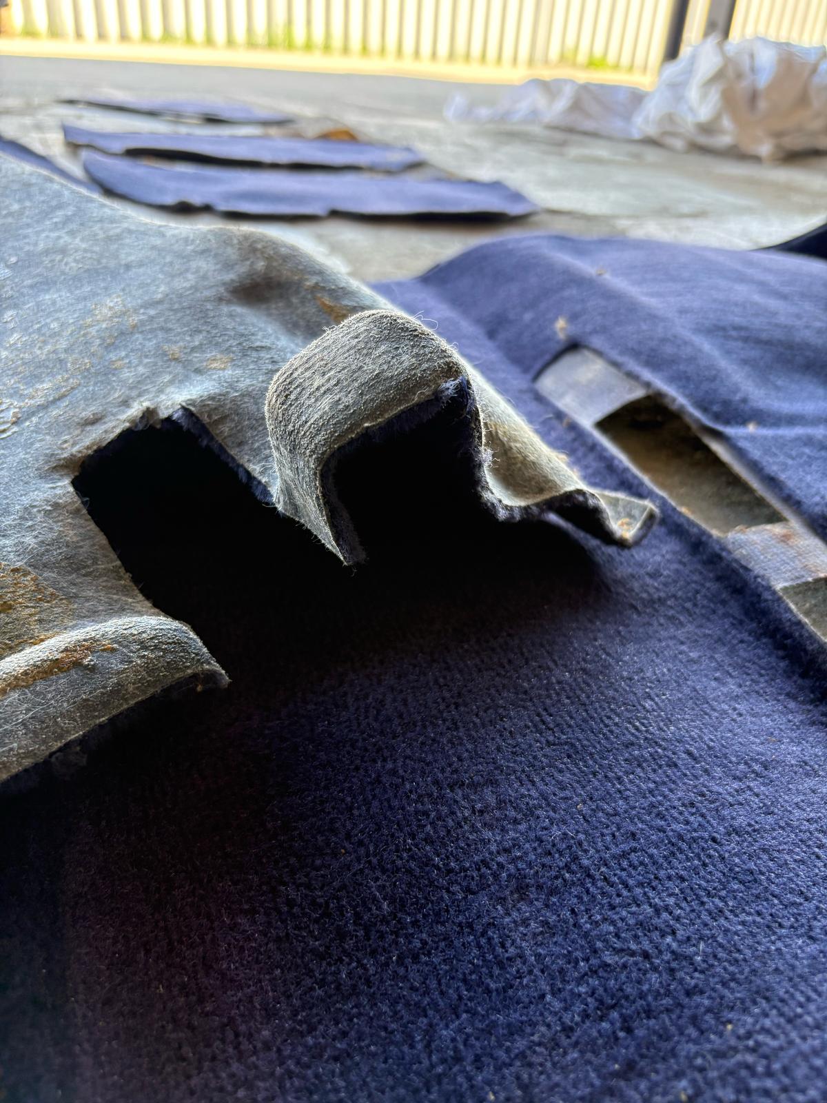 Porsche 944 RHD purple carpet set, NOT complete