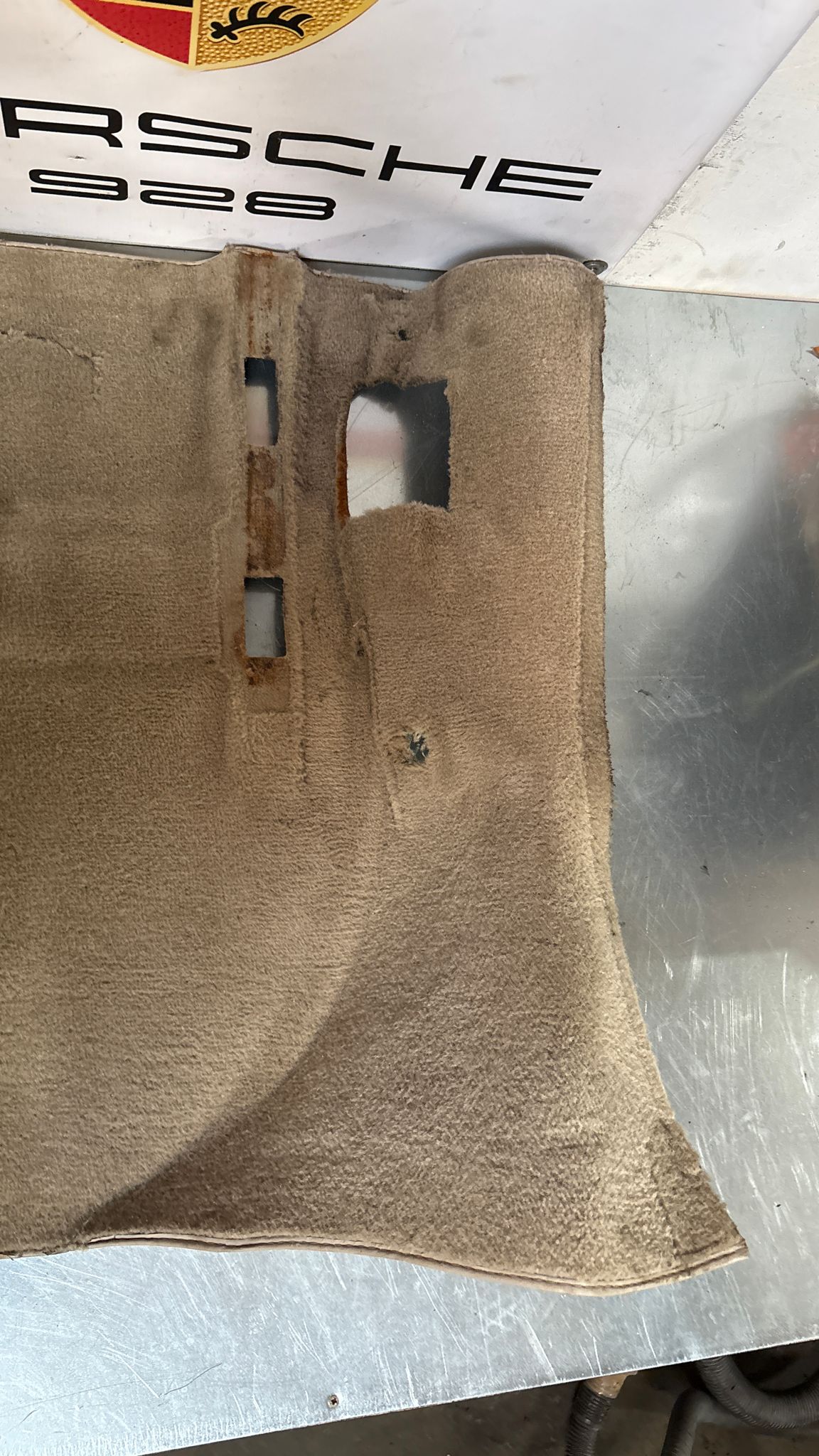 Porsche 944 RHD rear floor carpet, champagne, 94555507100, used
