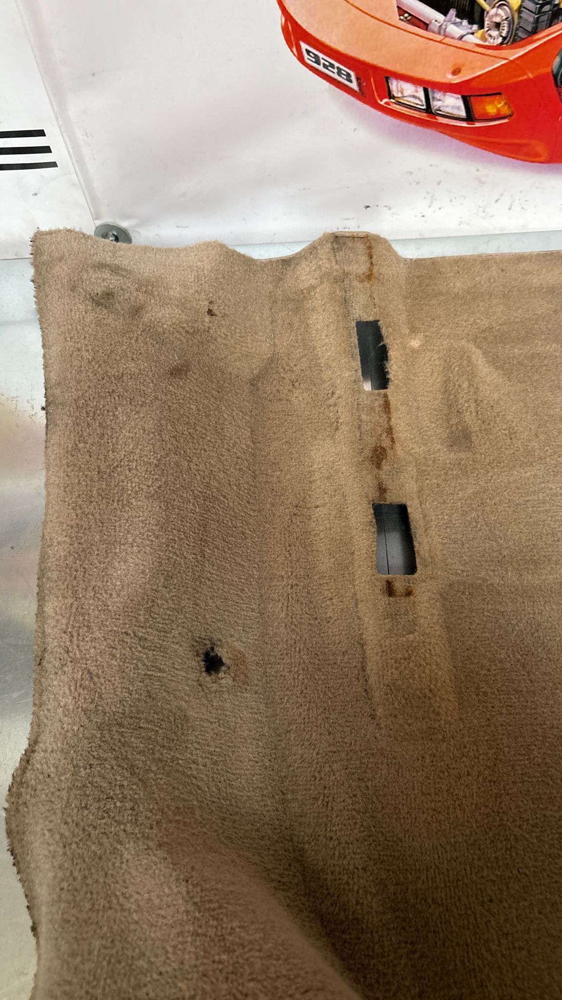 Porsche 944 RHD rear floor carpet, champagne, 94555507100, used