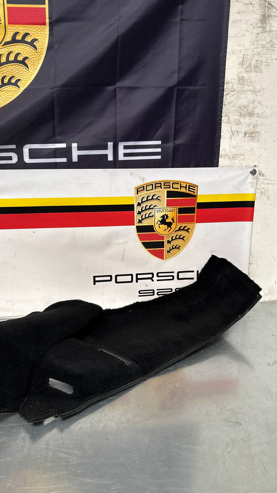 Porsche 924S 944 85.5- side trim panel, left, N/S black 94455508302 used  Built in seat belt type