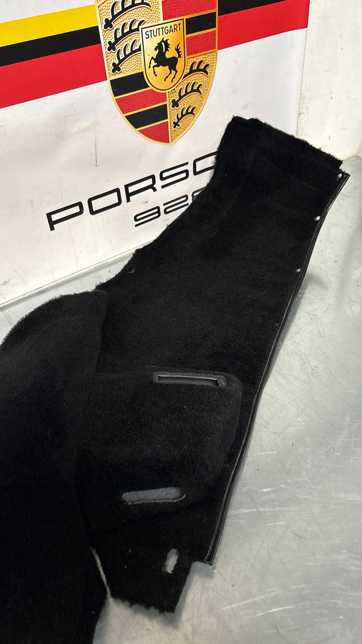 Porsche 924S 944 85.5- side trim panel, left, N/S black 94455508302 used  Built in seat belt type