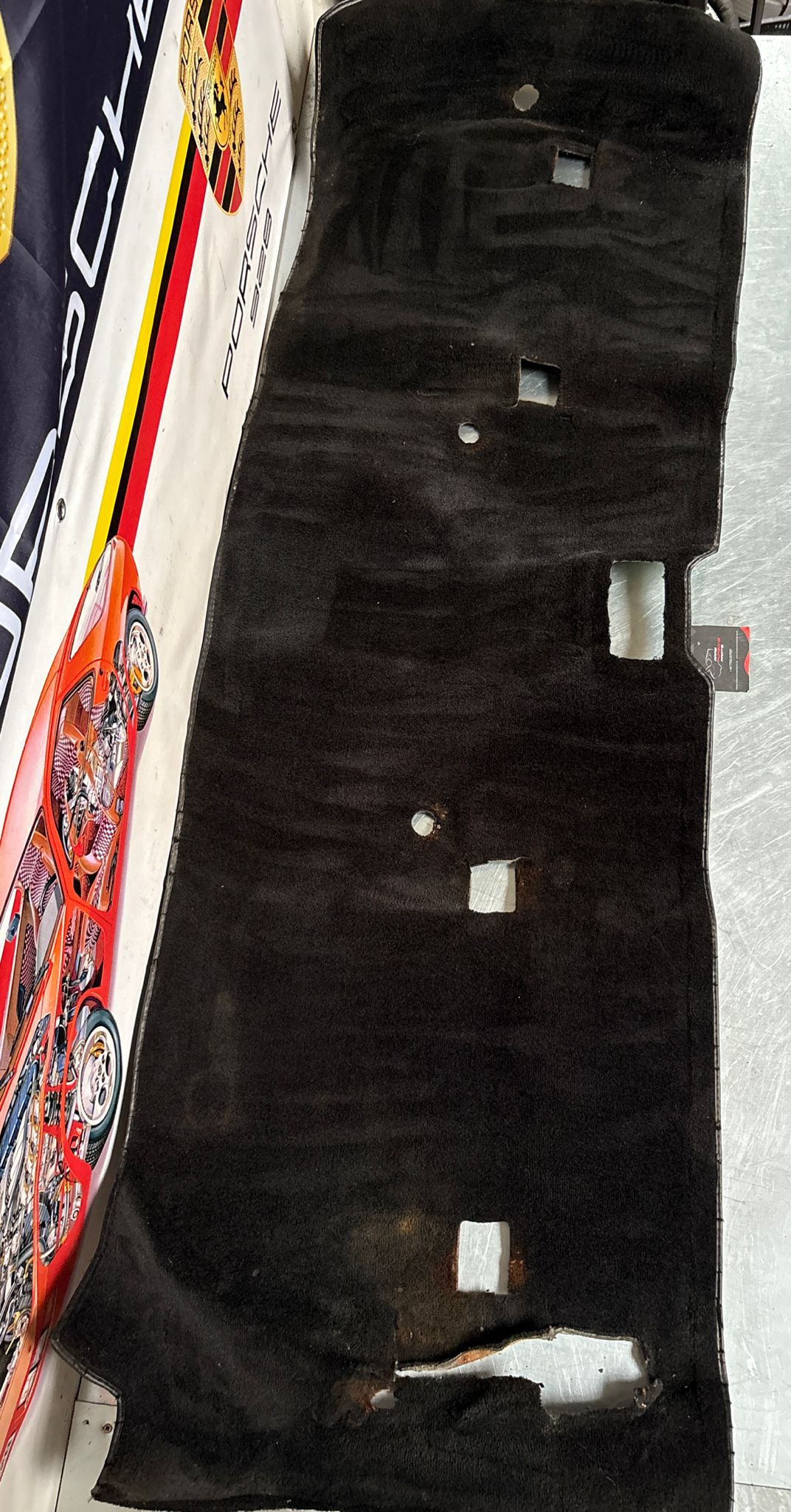 Porsche 944 85.5- RHD rear floor carpet, black, 94555507100, used