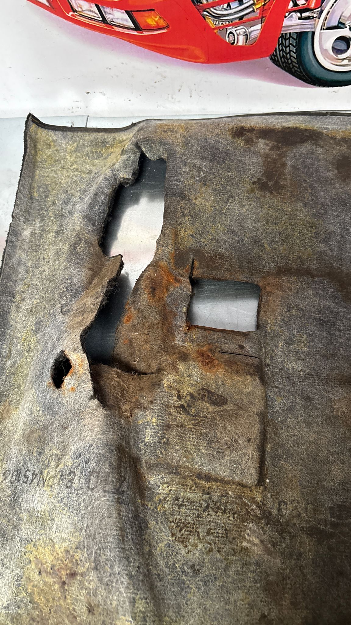 Porsche 944 85.5- RHD rear floor carpet, black, 94555507100, used