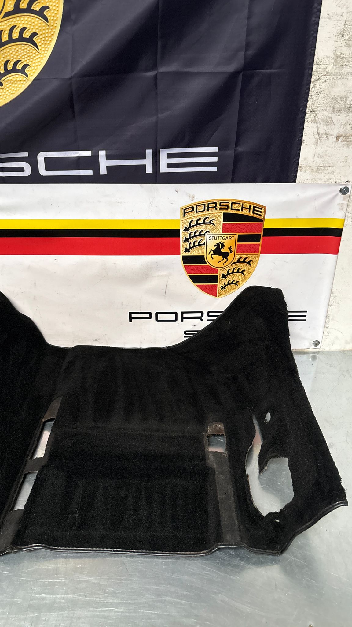Porsche 944 85.5- LHD rear floor carpet, black, 94455507102, used