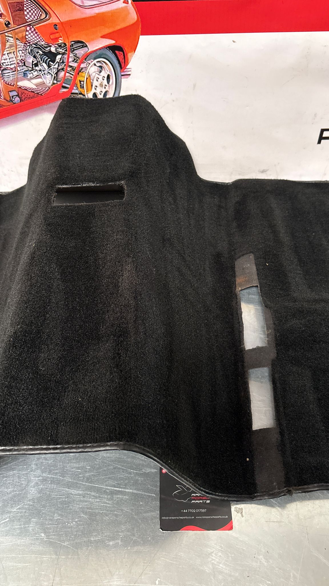 Porsche 944 85.5- LHD rear floor carpet, black, 94455507102, used