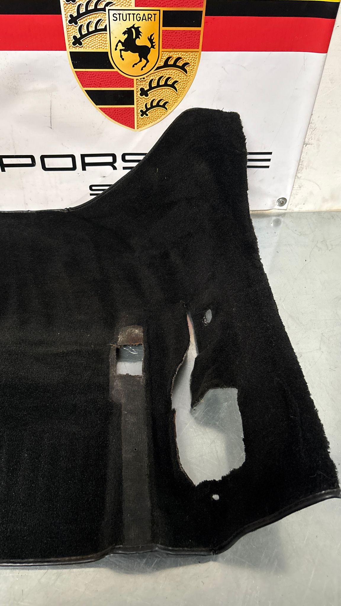 Porsche 944 85.5- LHD rear floor carpet, black, 94455507102, used