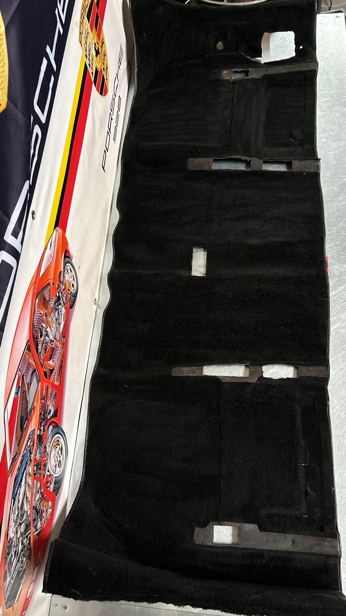 Porsche 944 85.5- LHD rear floor carpet, black, 94455507102, used