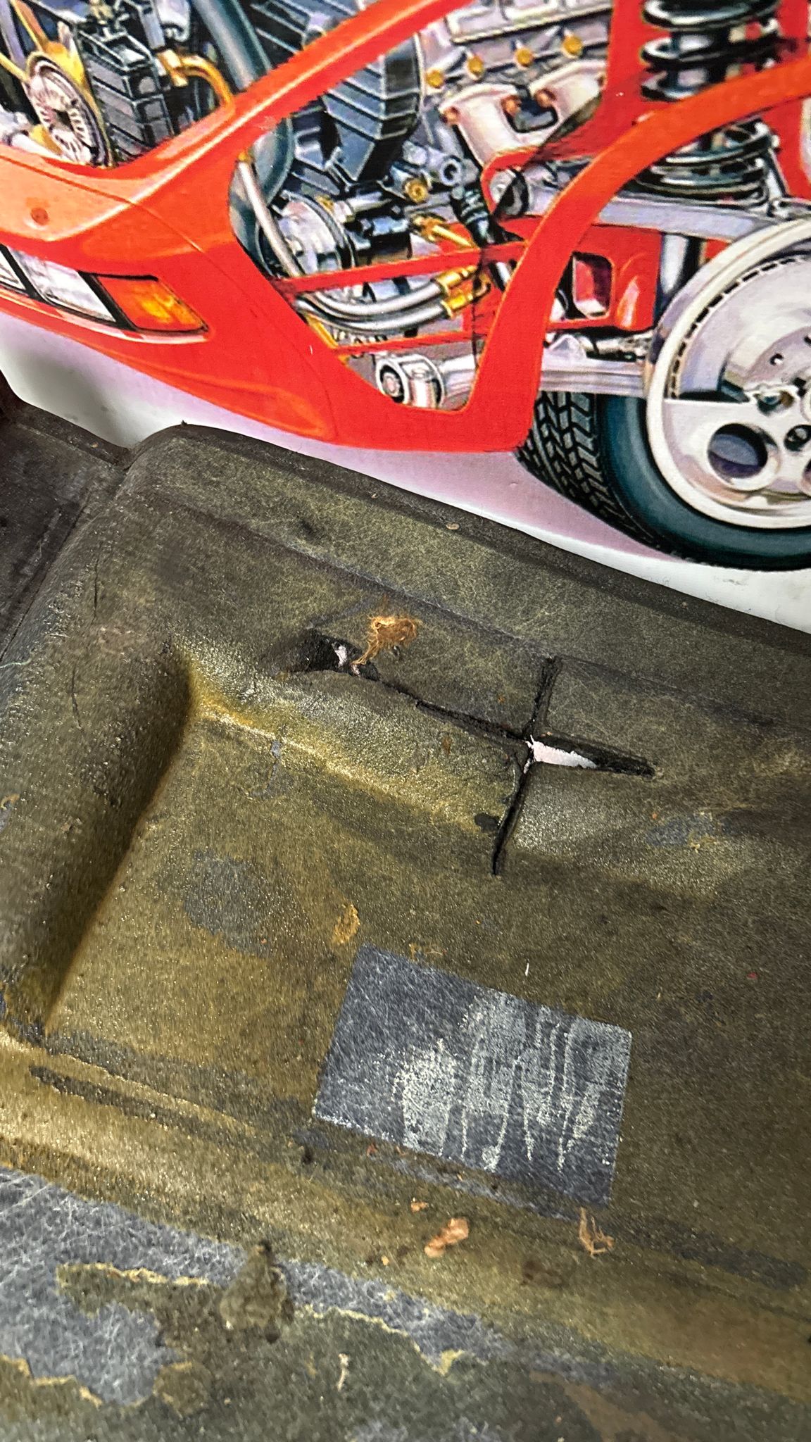 Porsche 944 85.5- LHD rear floor carpet, black, 94455507102, used