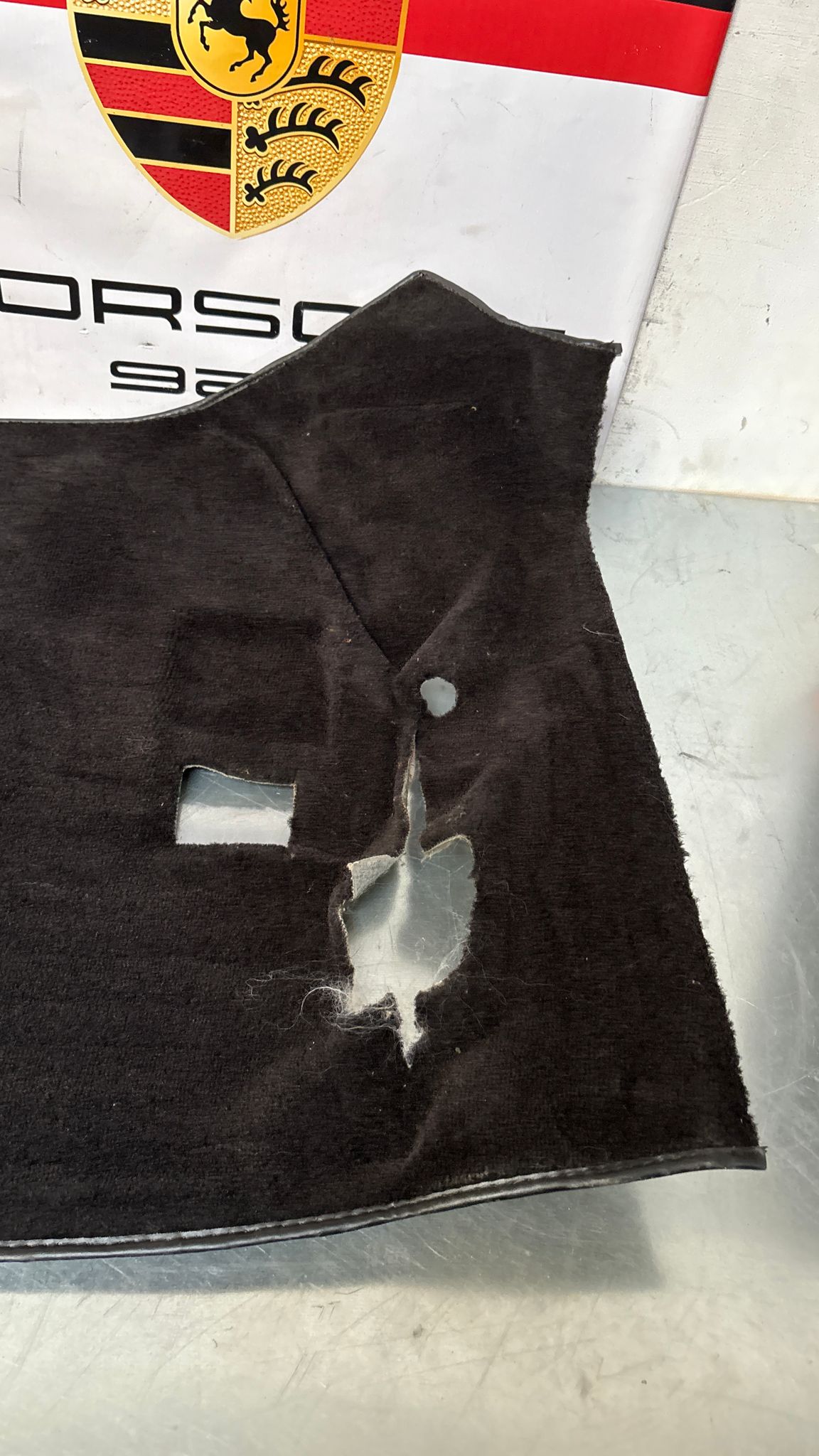 Porsche 944 85.5- LHD rear floor carpet, black, 94455507102, used